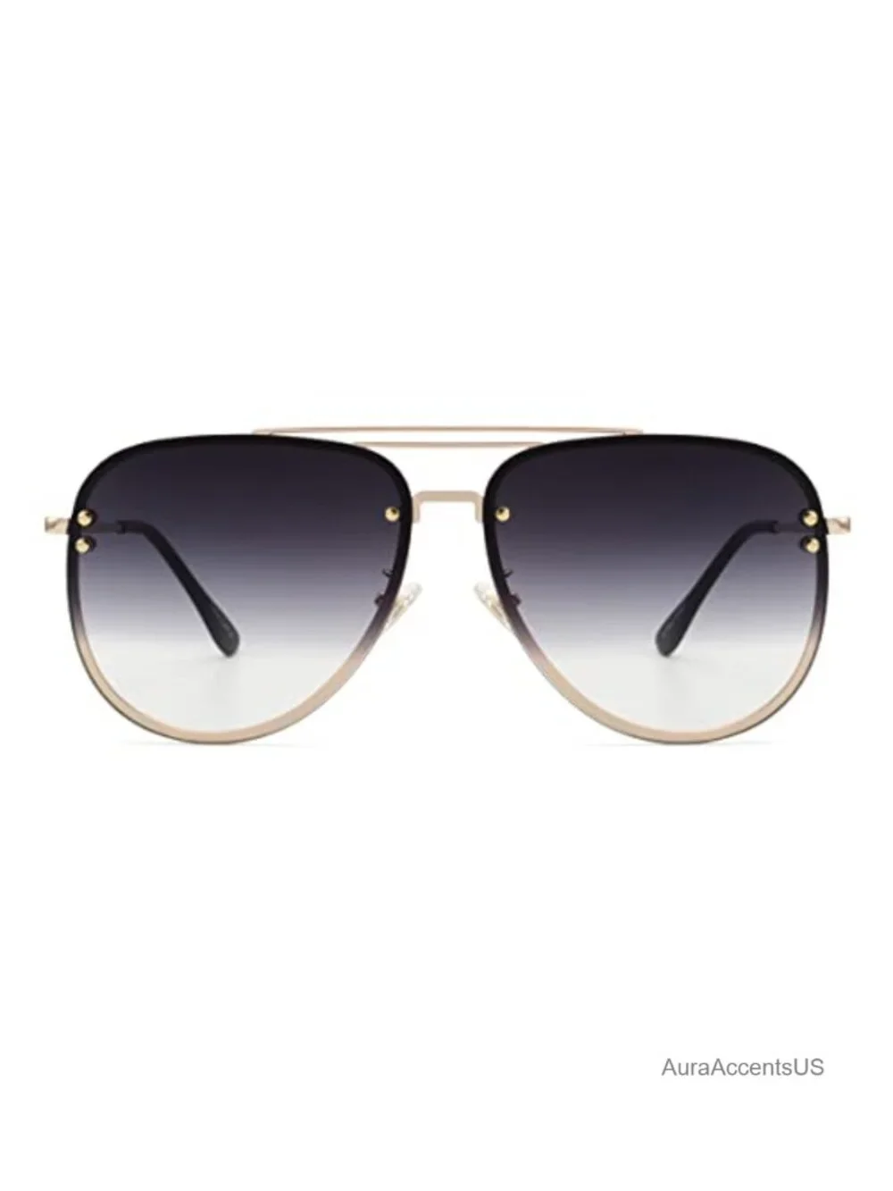 Oversized Aviator Sunglasses for Women UV400 Metal Frame Gradient Lenses